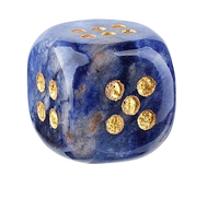 Dice - 15mm Natural Jade Laser Engraved Cube Dice with Rounded Edges Semi-Precious Stone (Set of 2)