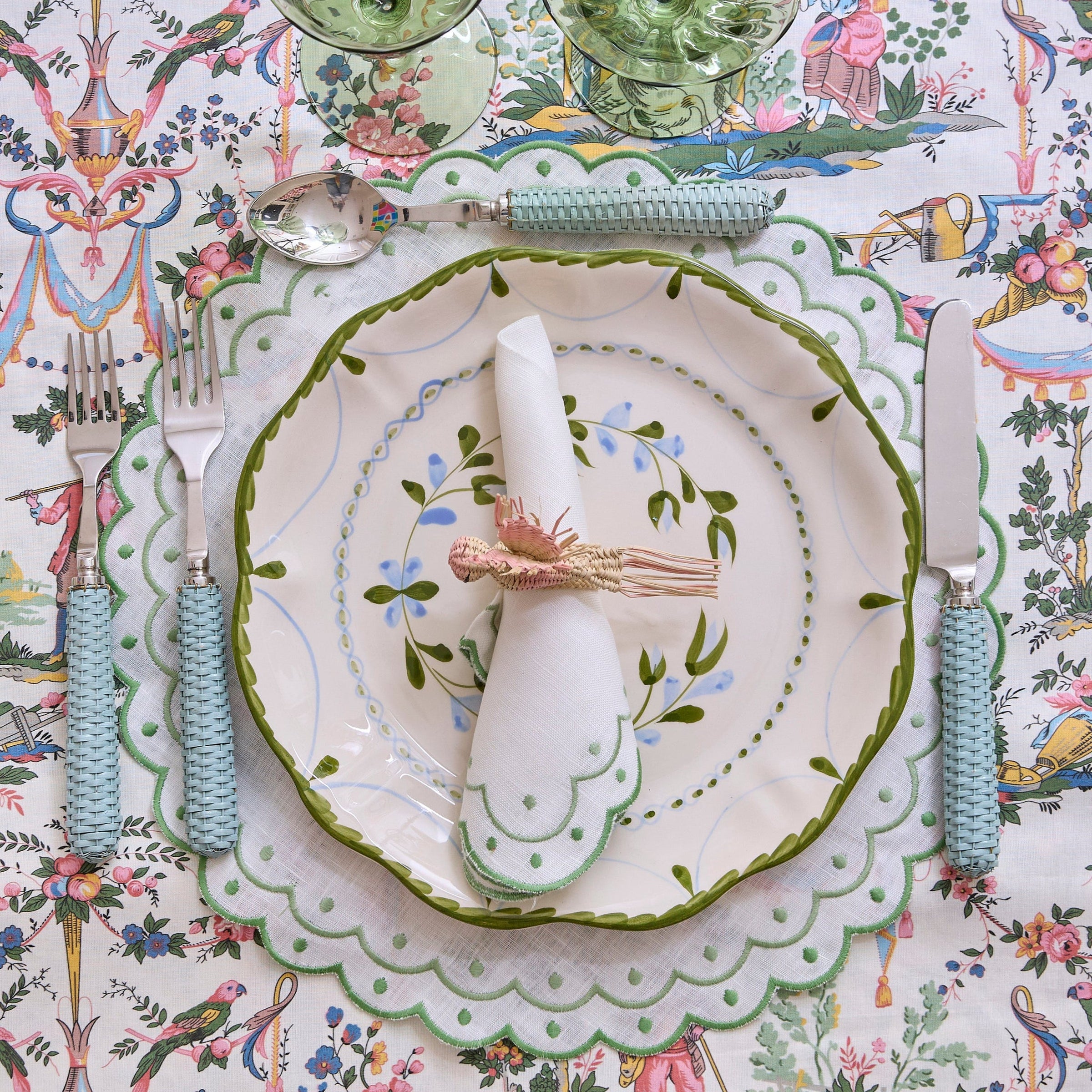 Carmen green linen placemat (set of 4)