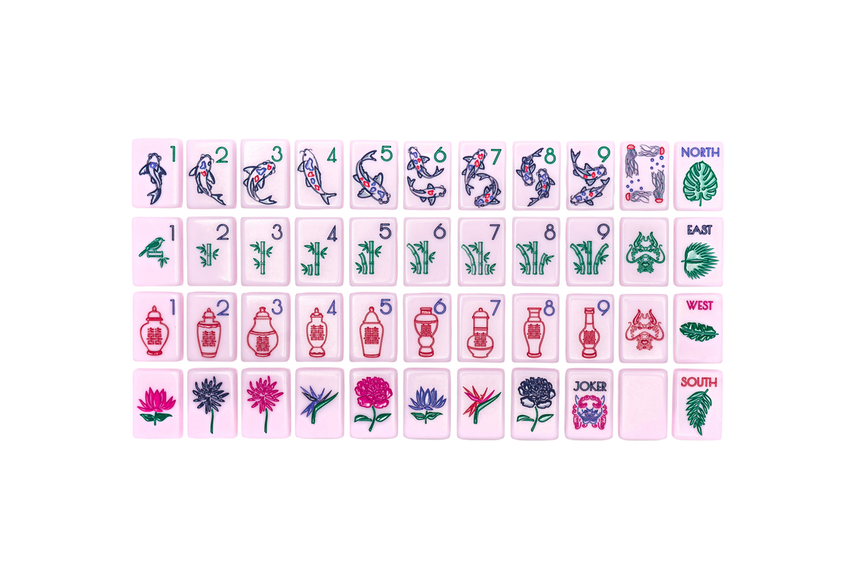 The Chinoiserie Set -  Mahjong Tiles (Pink)