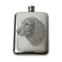 Spaniel English Pewter 6oz Flask