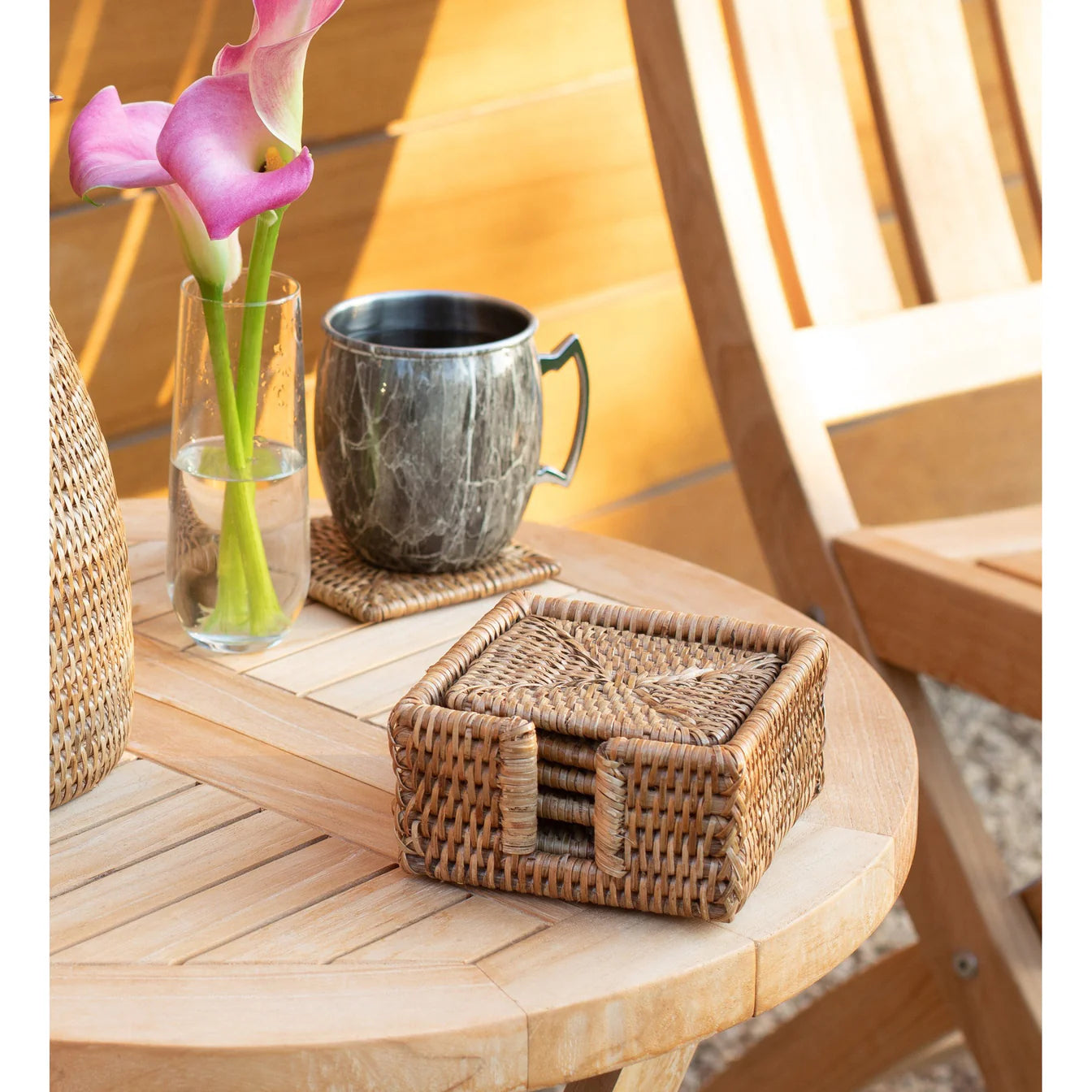 Rattan Coaster Set