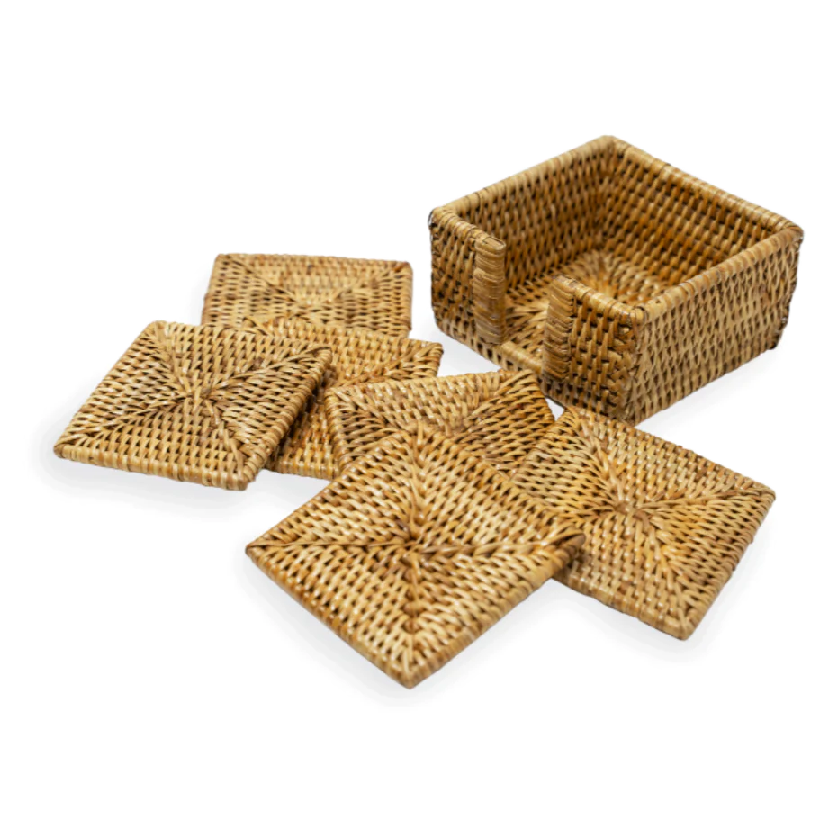 Rattan Coaster Set