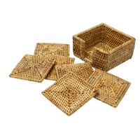 Rattan Coaster Set