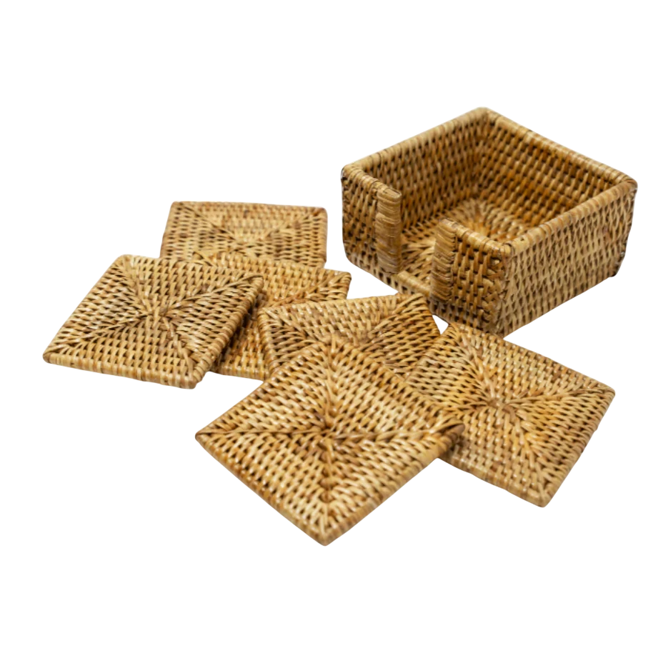 Rattan Coaster Set