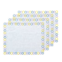 Hand Embroidered Circular Elegance Placemats 14" × 18" (Set of 4)