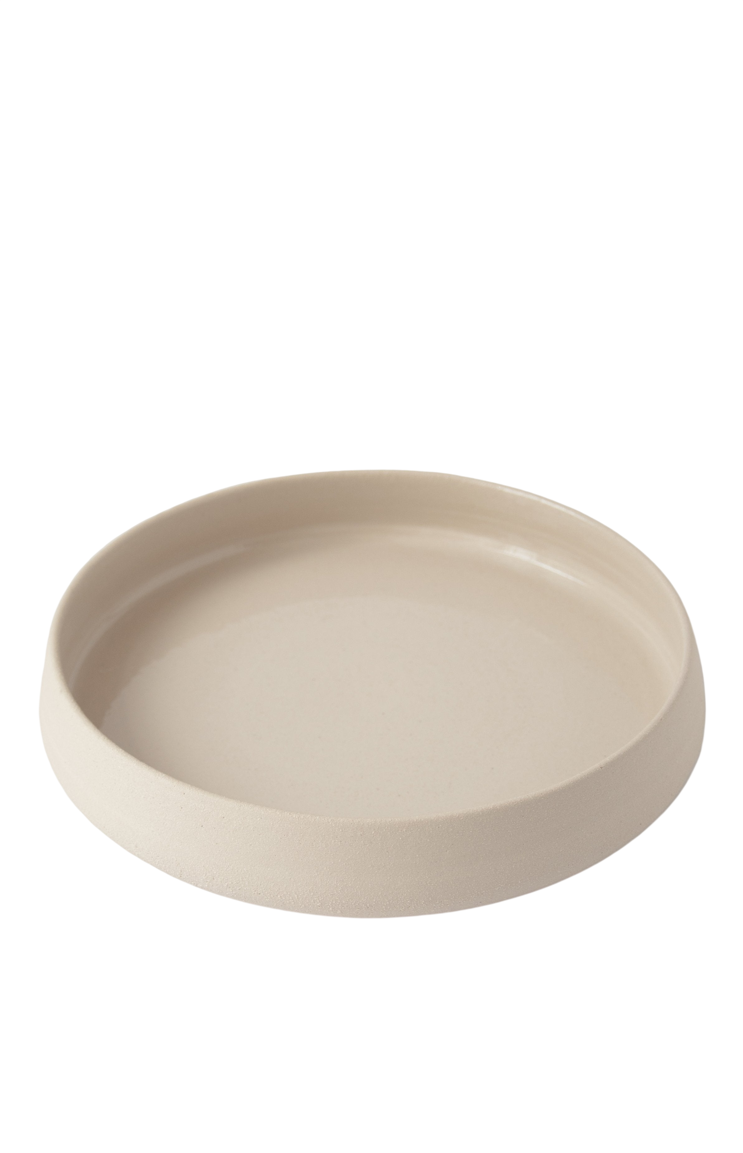 Handmade Stoneware Dinner Plates with High Sides and Transparent Glaze