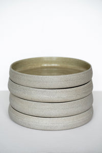 Handmade Stoneware Dinner Plates with High Sides "Concrete"