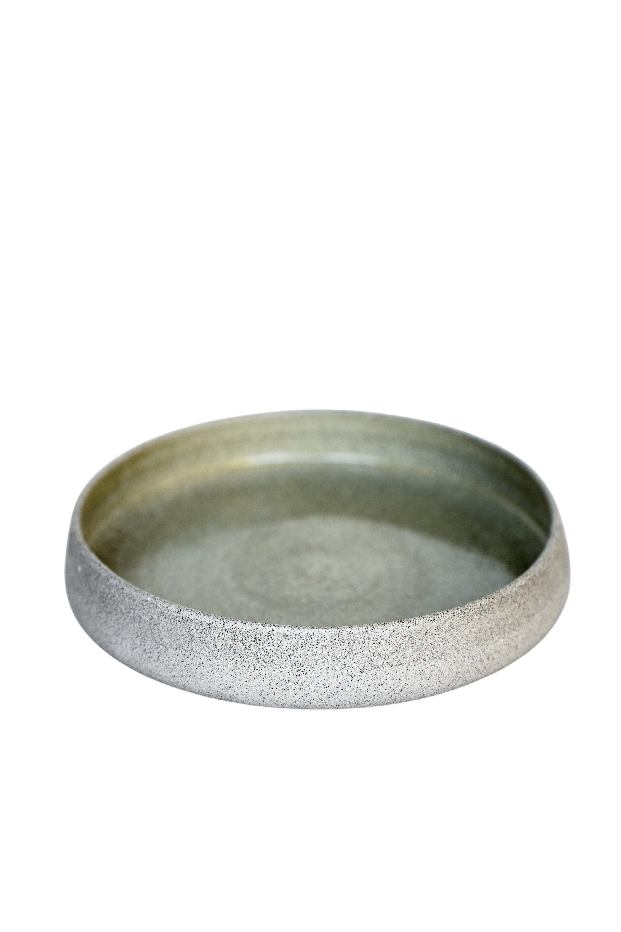 Stoneware Salad Plates with High Sides "Concrete"