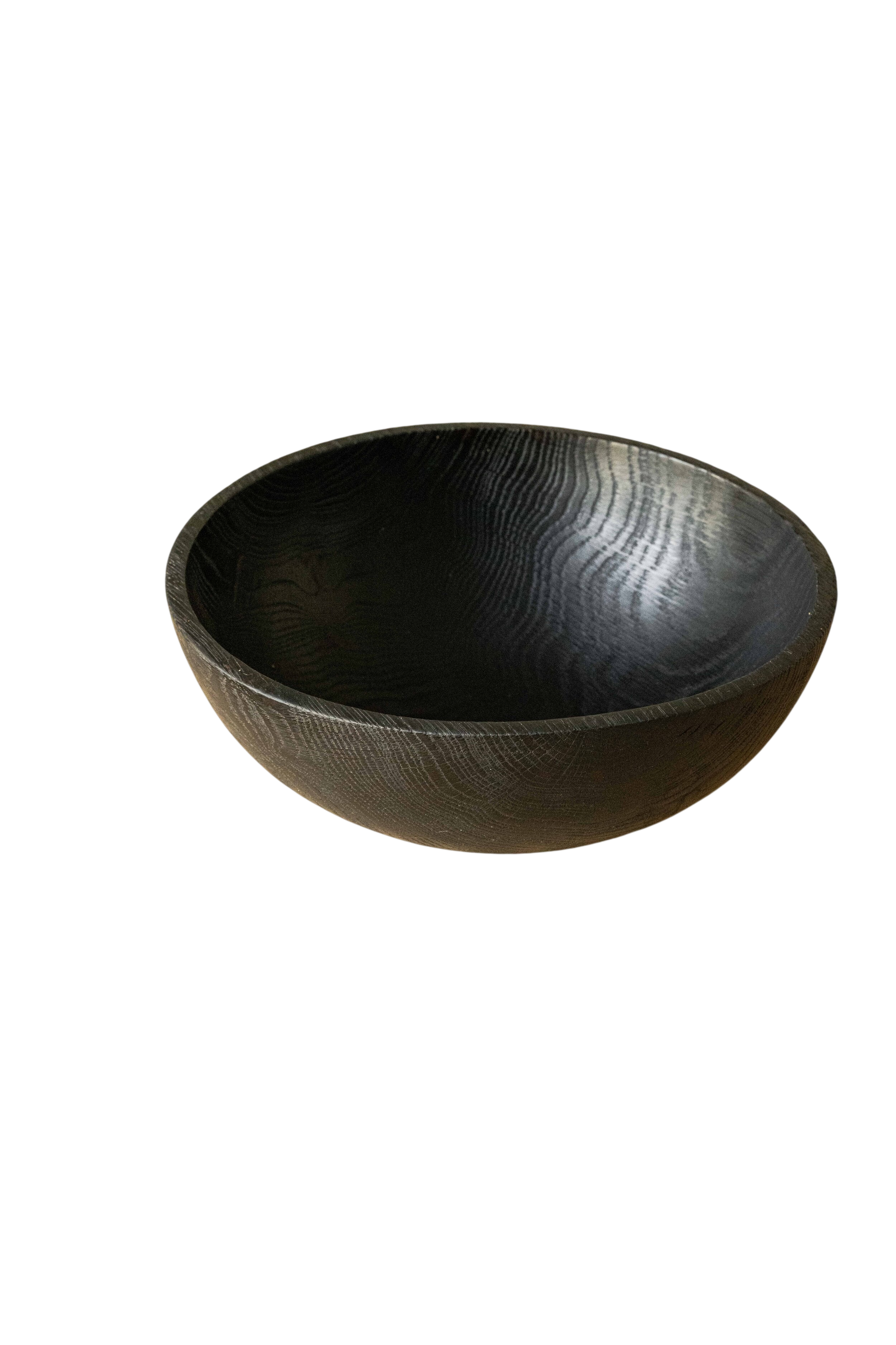 Hand-Carved Large Charred Wood Bowl