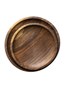 Hand Carved Walnut Wood Plate