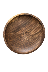 Hand Carved Walnut Wood Plate