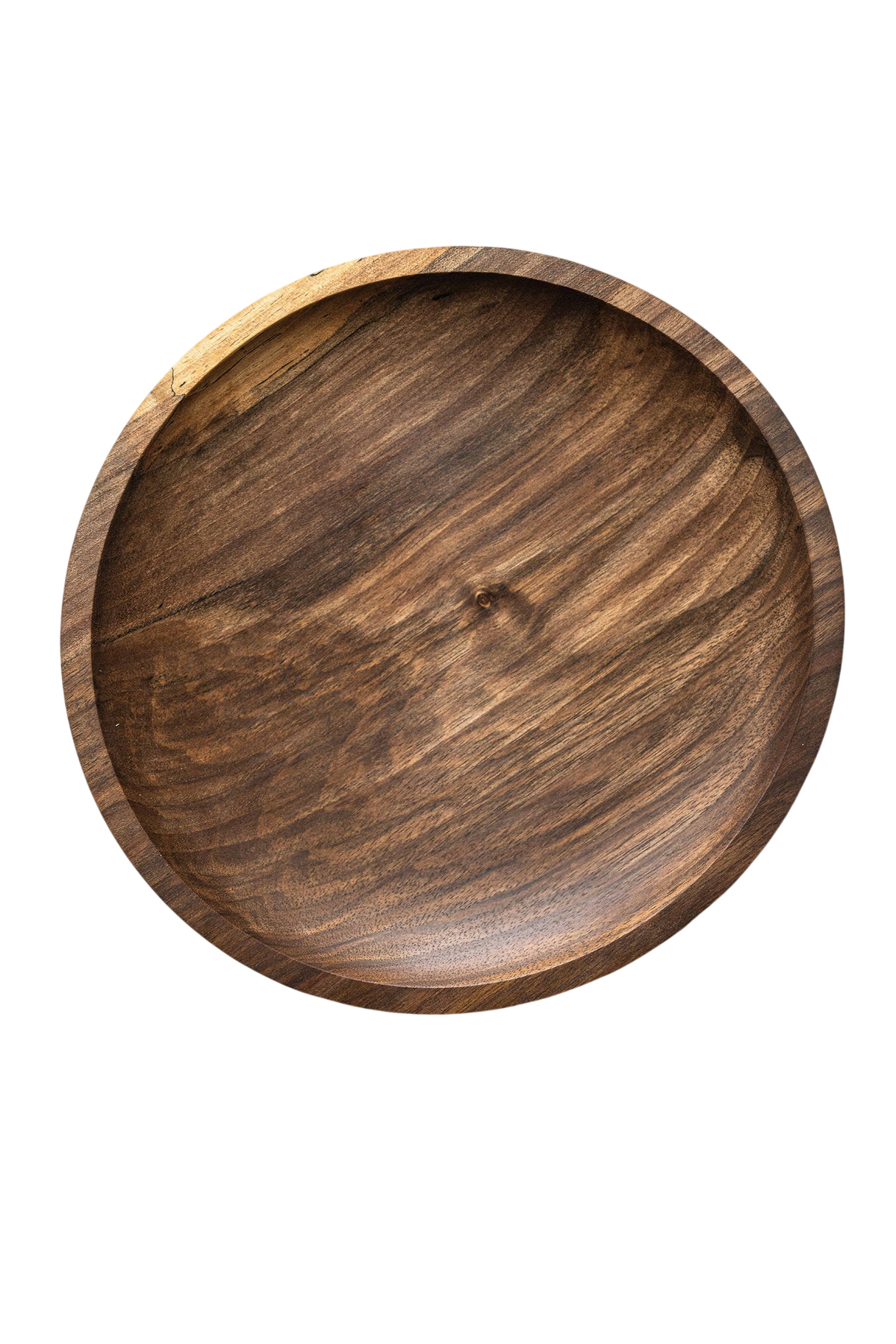 Hand Carved Walnut Wood Plate