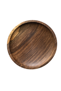 Hand Carved Walnut Wood Plate