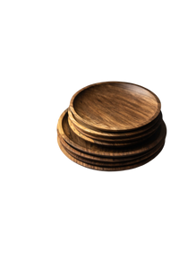 Hand Carved Walnut Wood Plate