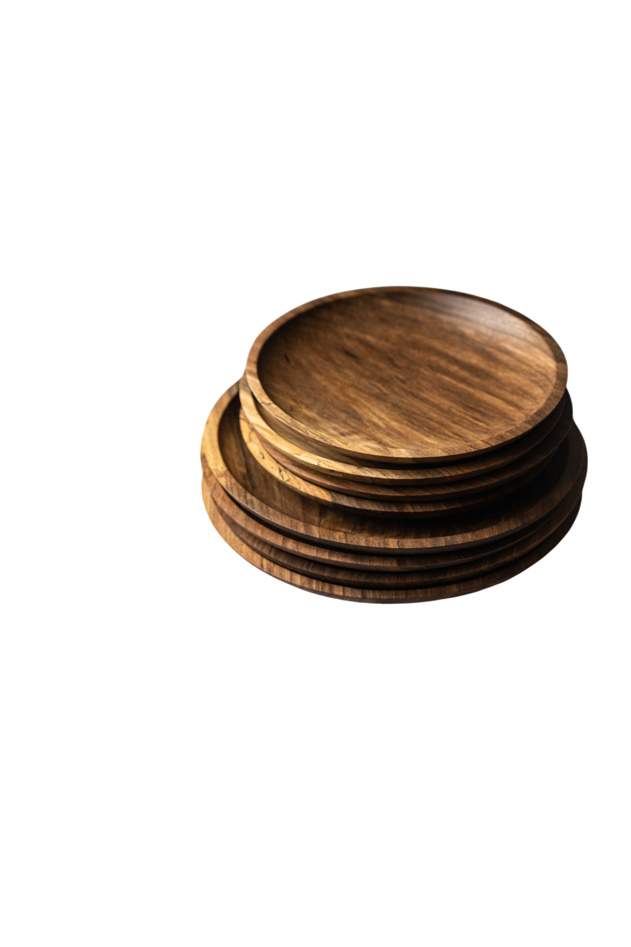 Hand Carved Walnut Wood Plate