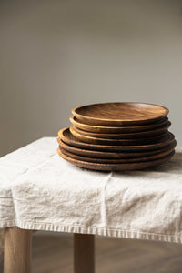 Hand Carved Walnut Wood Plate