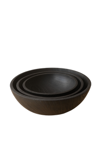 Charred Ash wood Nesting Bowl Set