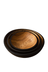 Half Charred Ashwood Nesting Bowl Set