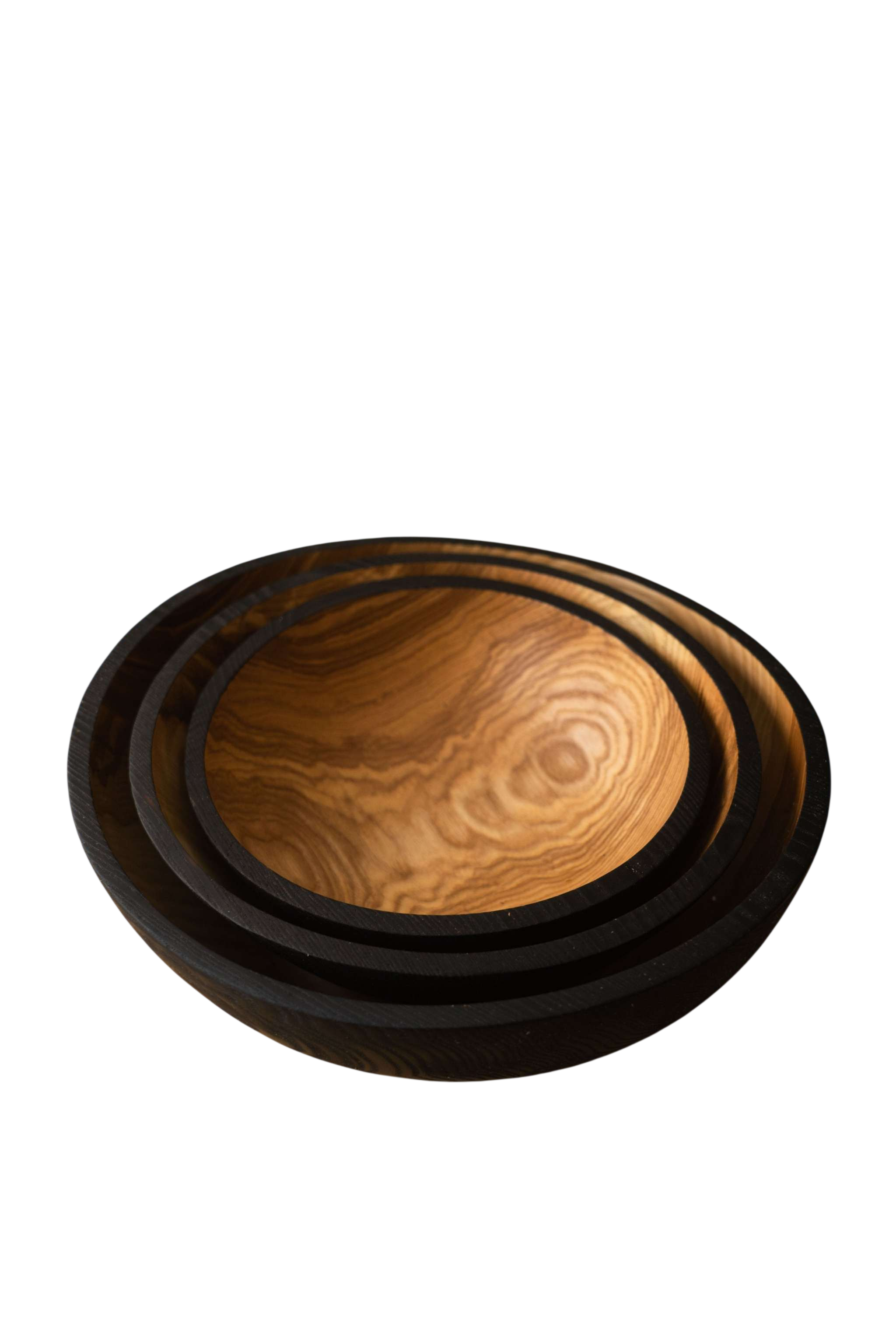 Half Charred Ashwood Nesting Bowl Set