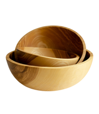 Hand Carved Ash wood Nesting Bowl Set