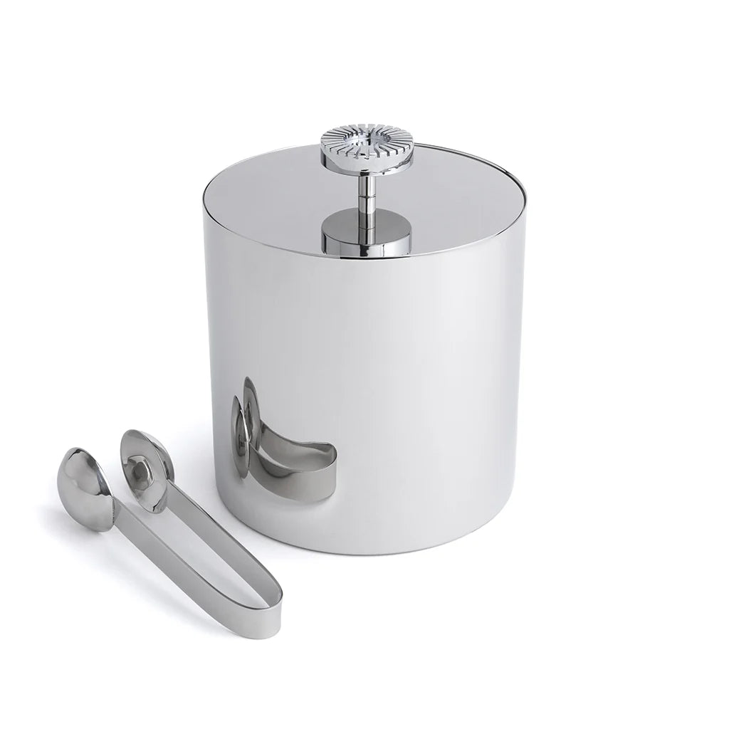 Striations Ice Bucket with Tongs
