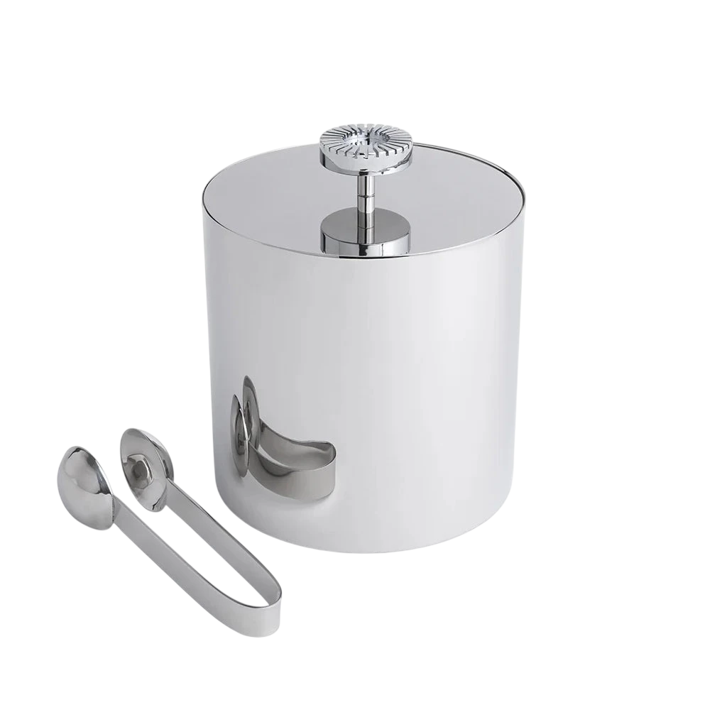 Striations Ice Bucket with Tongs