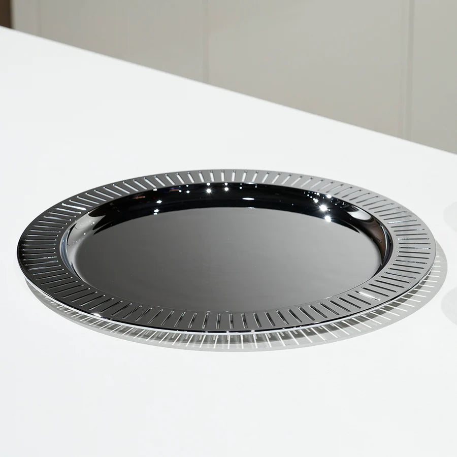 Striations Round Serving Tray