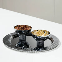 Striations Round Serving Tray