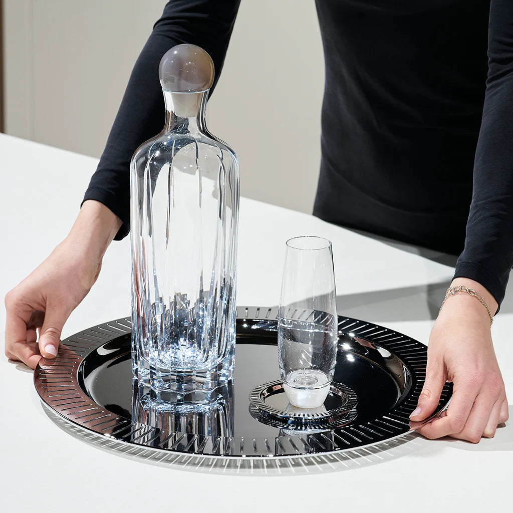 Striations Round Serving Tray