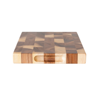 Suar Wood End Grain Butcher Block, with handles