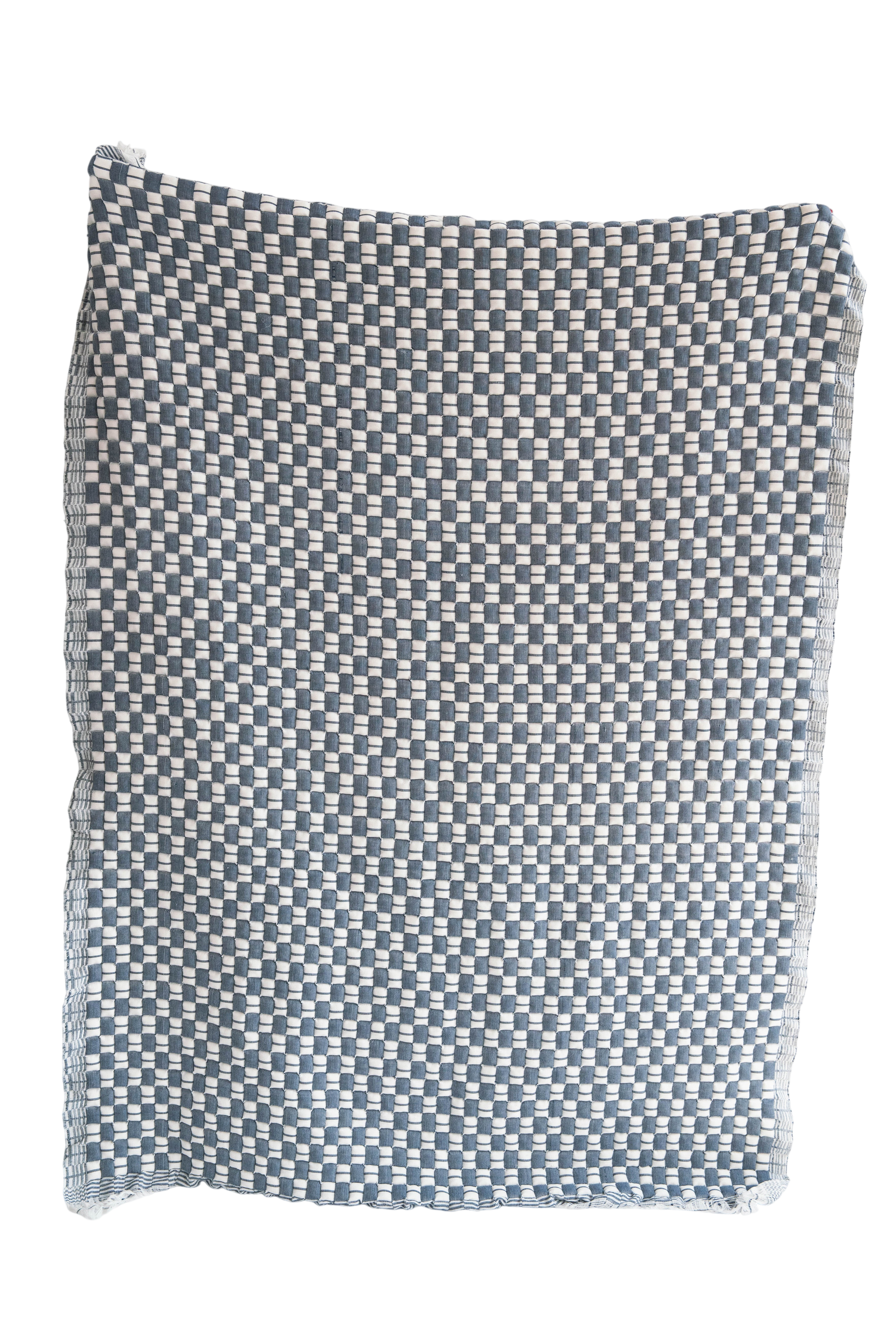 Blue Checkered Sujani Quilt
