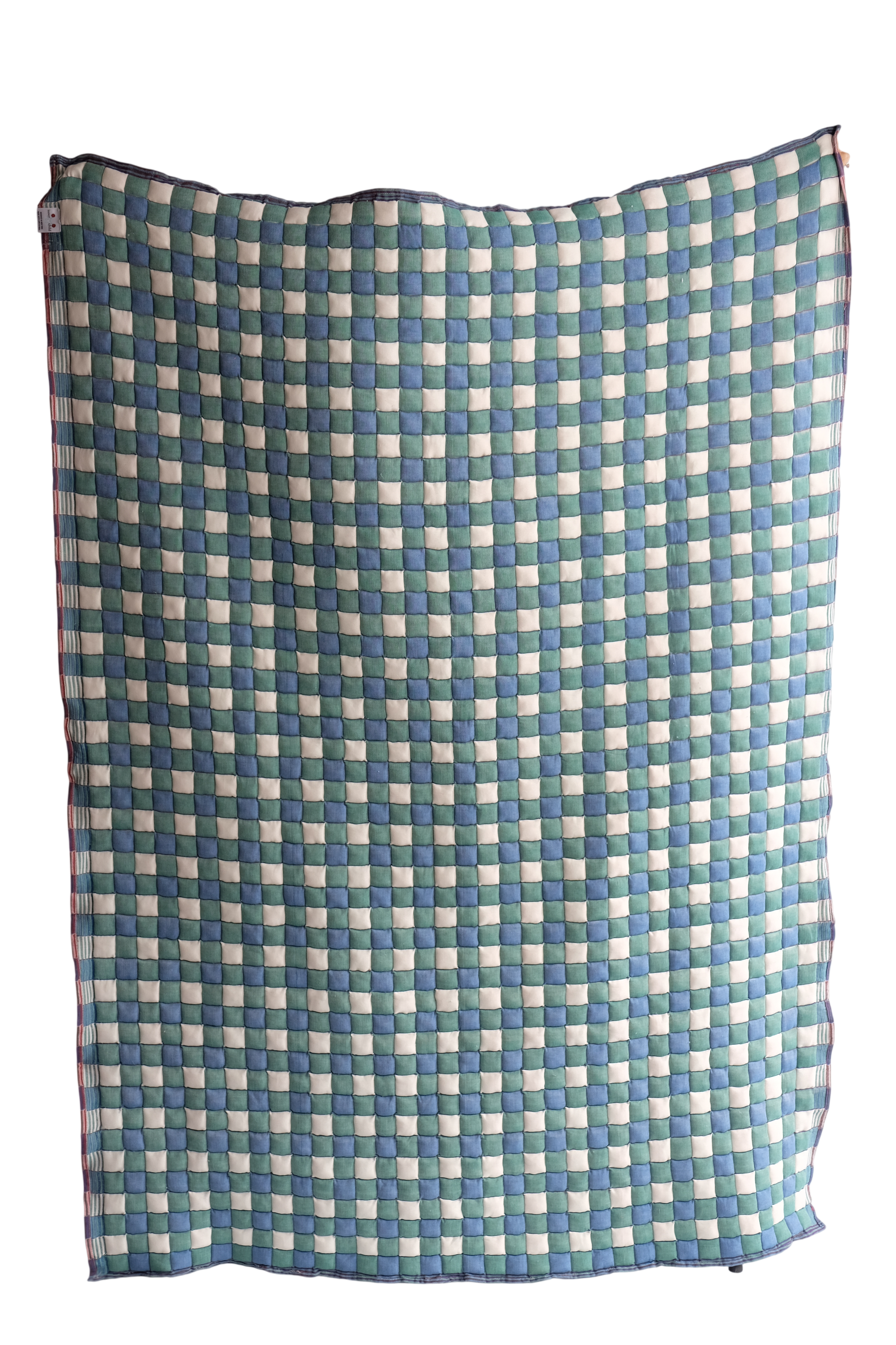Purple & Blue Checkered Reversible Sujani Quilt