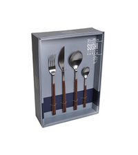 Sushi Queen 24 Stainless Steel and Wood Cutlery Service