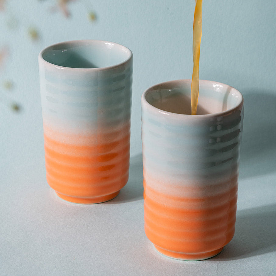 Ombre Ribbed Tumbler, Sky Blue coral | 400 ml