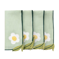 Hand Embroidered Trellis Napkins 18" x 18" (Set of 4)