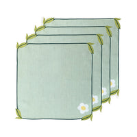 Hand Embroidered Trellis Napkins 18" x 18" (Set of 4)