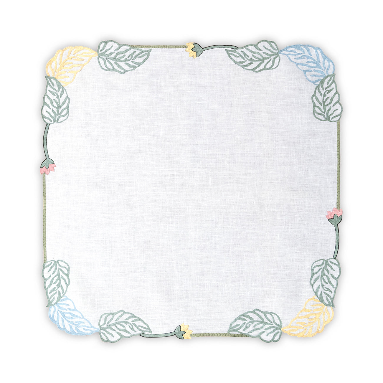 Hand Embroidered Climbing Rose Napkins 18" x 18" (Set of 4)