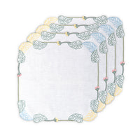 Hand Embroidered Climbing Rose Napkins 18" x 18" (Set of 4)