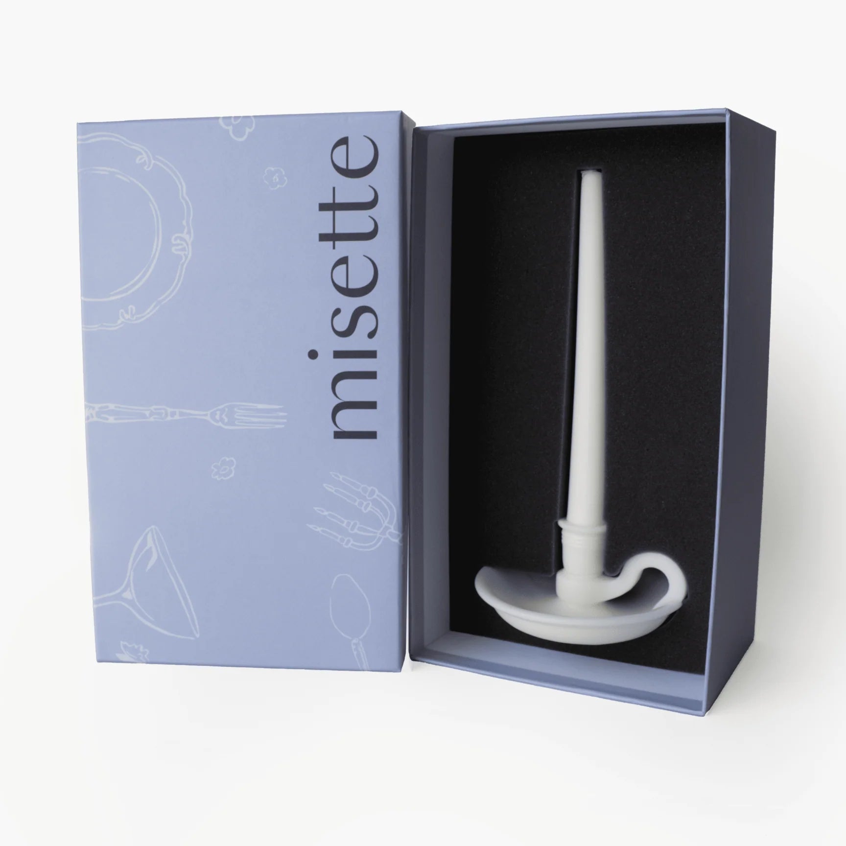 The Forme Wax Candlestick - White