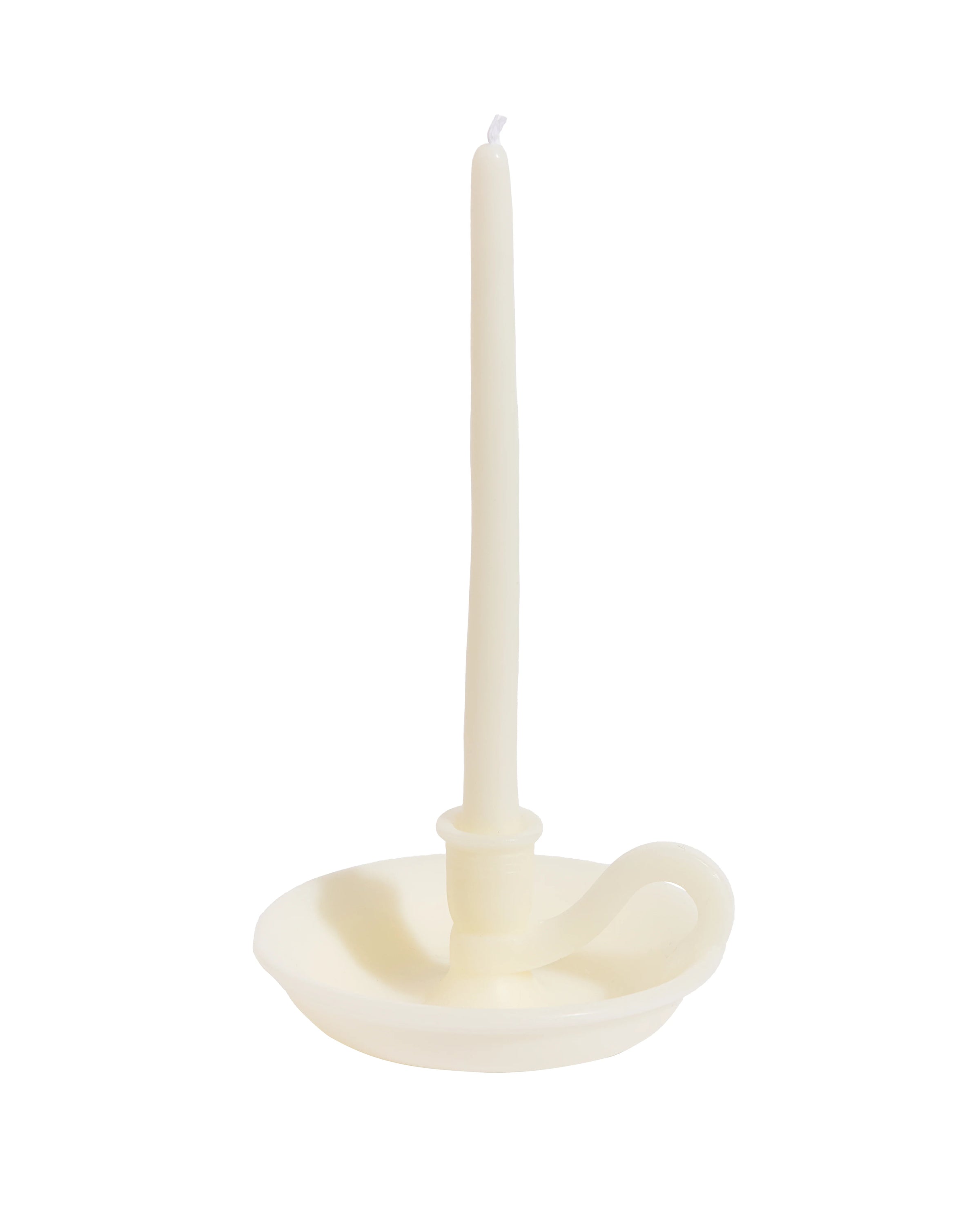 The Forme Wax Candlestick - White