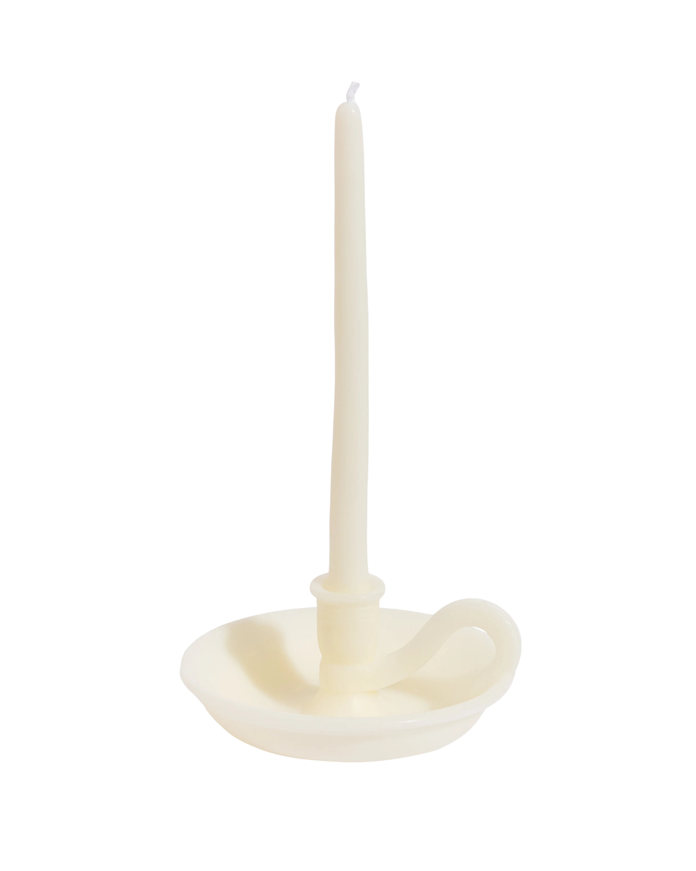 The Forme Wax Candlestick - White