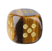 Dice - 15mm Natural Jade Laser Engraved Cube Dice with Rounded Edges Semi-Precious Stone (Set of 2)