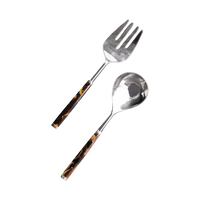Tortoise and Gold Stainless Salad Servers