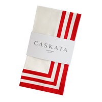 Triple Stripe Red Dinner Napkins