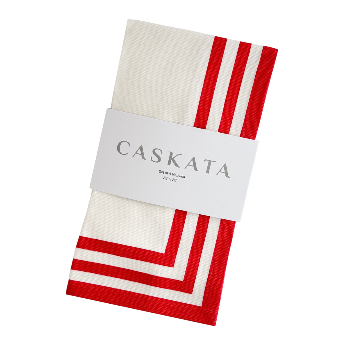 Triple Stripe Red Dinner Napkins