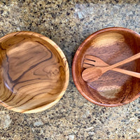 Tropical Hardwood Salad Bowl & Serving Set