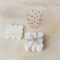 Scalloped Travertine Coasters, Set of 4