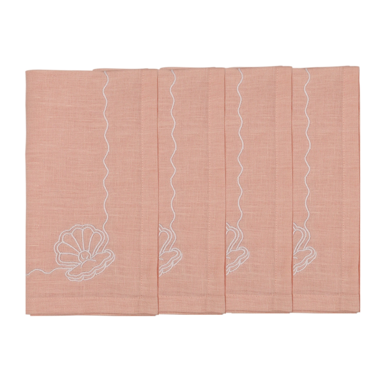 Hand Embroidered Marine Life Napkins 18" x 18" (Set of 4)