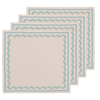 Hand Embroidered Ripple Stitch Napkins 18" x 18" (Set of 4)