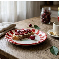 Ceramic Cherry Dessert Plate (Set of 2)